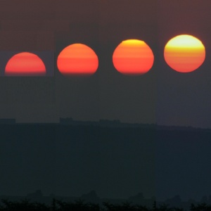 Sonnenaufgang am Galgenberg Krems Fotokomposit aus 4 Aufnahmen